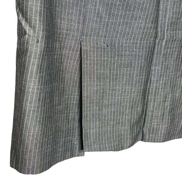 LOFT Pencil Skirt Gray Striped Work Mini Career Skirt Size 4 - Picture 6 of 8